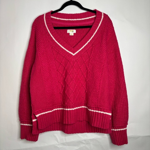 Anthropologie Maeve Tilly V-Neck Pullover Sweater Medium - Picture 3 of 9